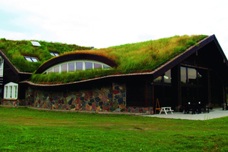 Karczma z unikatowym dachem zielonym