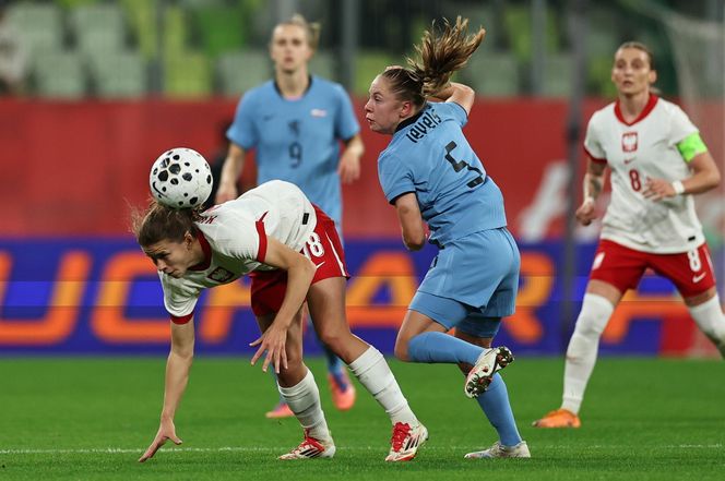 Marta Nawrocka na meczu Polska - Holandia