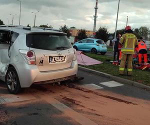 Wypadek w na ulicy Estkowskiego w Lesznie