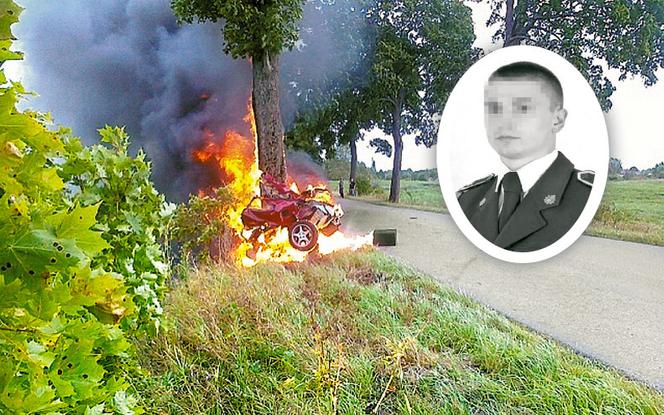 strażak spłonął we własnym samochodzie