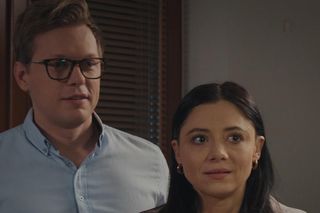 M jak miłość odc. 1859. Iza (Adriana Kalska), Radek (Philippe Tłokiński)