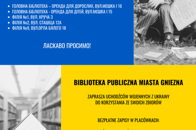 Biblioteka Publiczna Miasta Gniezna czeka na czytalników z Ukrainy