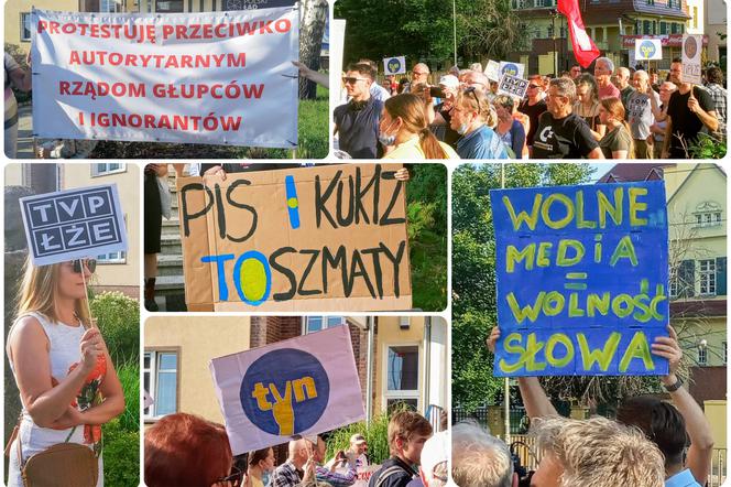 Protest przeciw Lex TVN w Szczecinie. PiS i Kukiz to szmaty