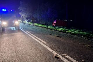 Tragiczny wypadek pod Ostrowią Mazowiecką. Audi huknęło w przepust, z auta wypadli dwaj mężczyźni