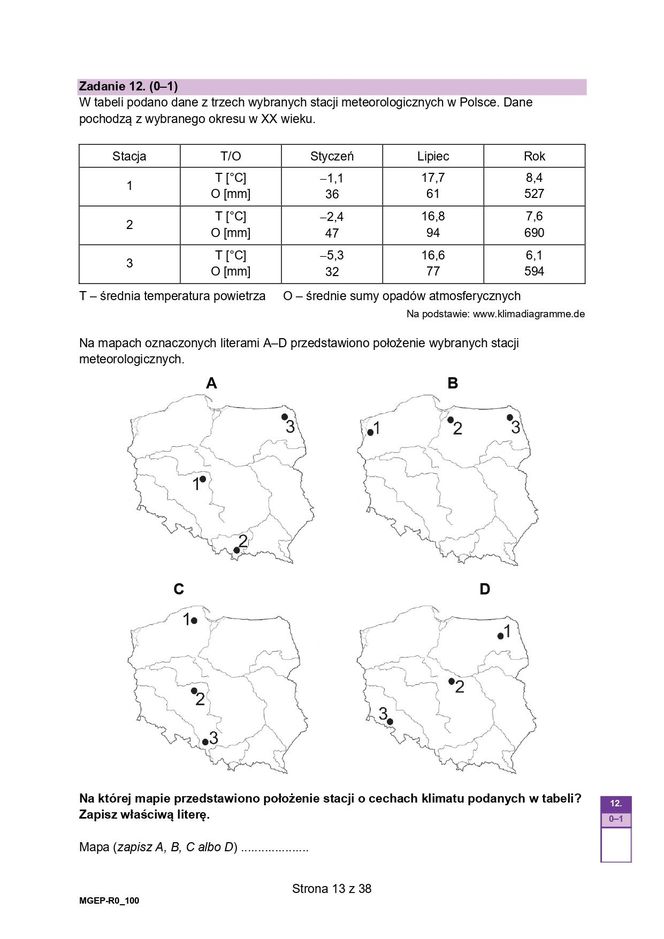 Matura próbna 2024 geografia