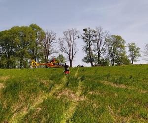 Ciągnik przygniótł rolnika. Dramat na polu, śmigłowiec w akcji