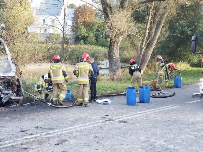 Pożar ciężarówki w Chybicach