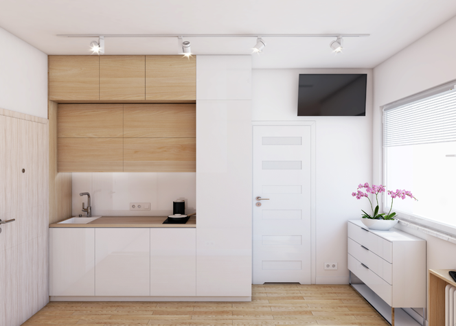 Mikroapartamenty w Lublinie, aneks kuchenny
