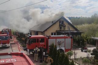 Pożar domu w Wyrowcach w gminie Ćmińsk