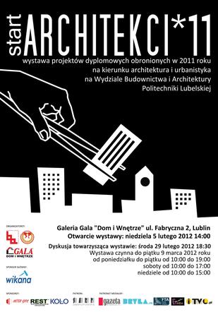 Startarchitekci - plakat i zaproszenie na wystawę w galerii Gala