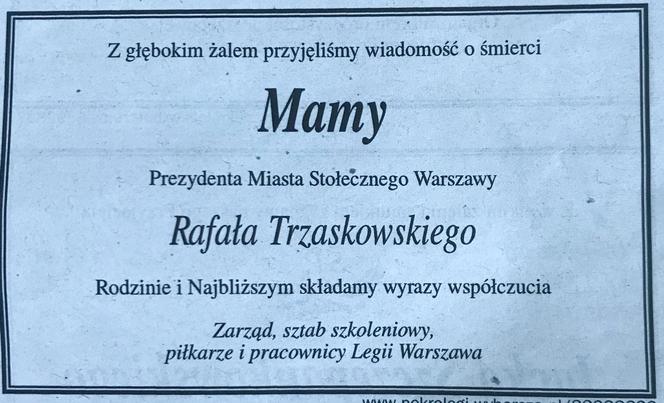 Trzaskowski nekrologi