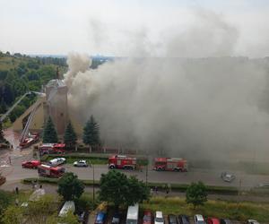 Pożar dachu kościoła św. Floriana w Sosnowcu