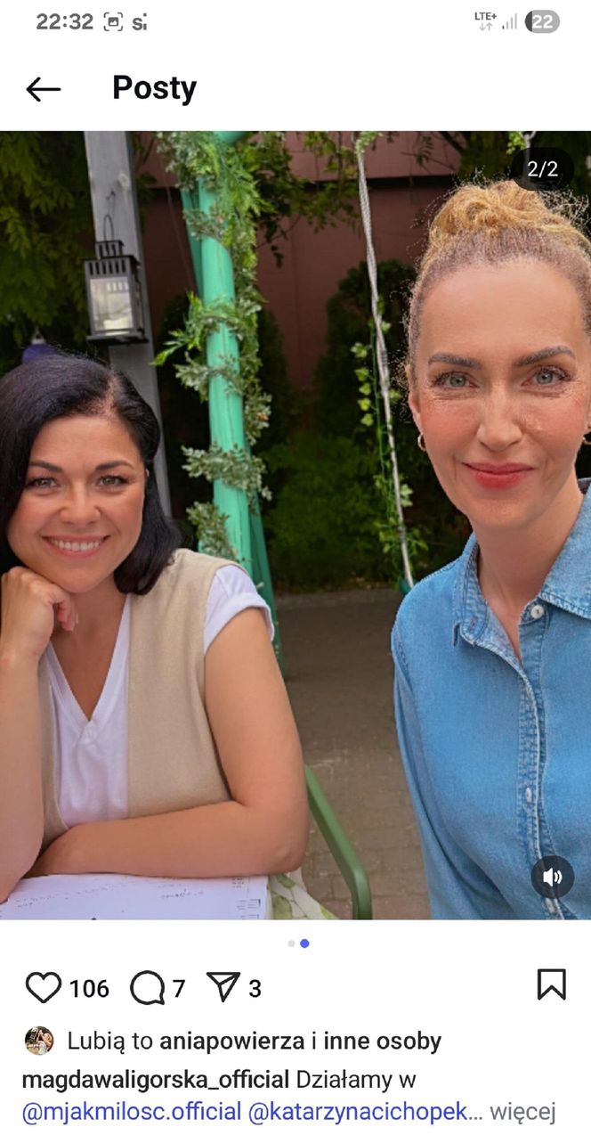 M jak miłość nowy sezon. Kinga (Katarzyna Cichopek), Viola (Magdalena Waligórska) na planie