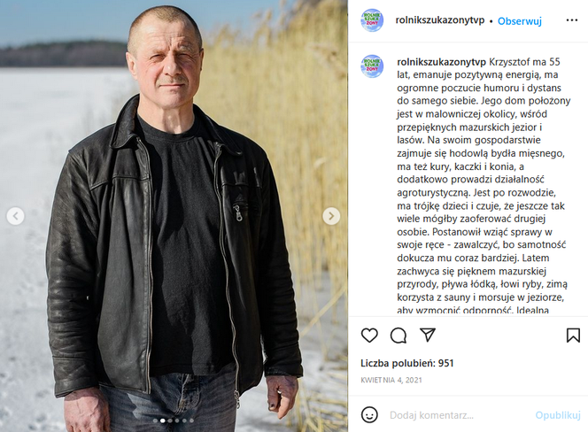 Nie żyje Krzysztof z "Rolnik szuka żony"