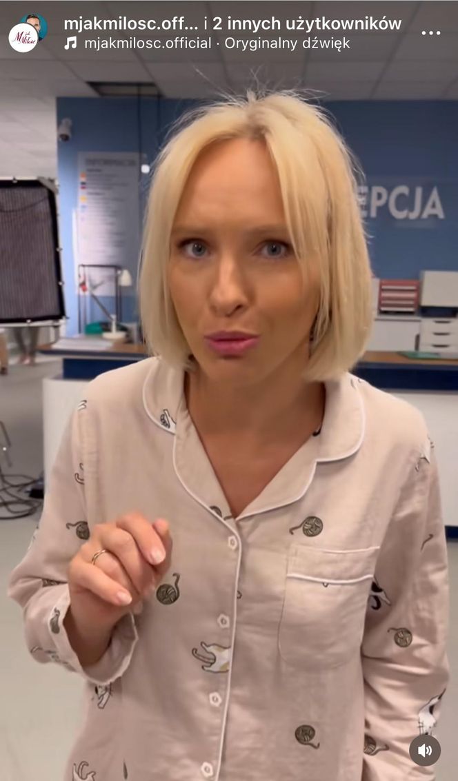 M jak miłość. Dorota (Iwona Rejzner) na planie