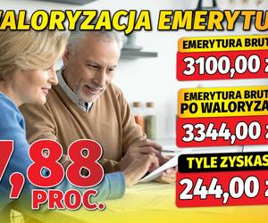 Waloryzacja emerytur 7,88 proc. 