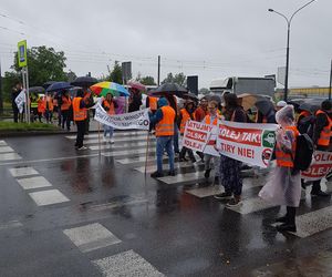 Protest Kolejarzy w Dąbrowie Górniczej