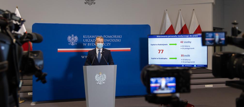 Konferencja prasowa kujawsko-pomorskiego wojewody
