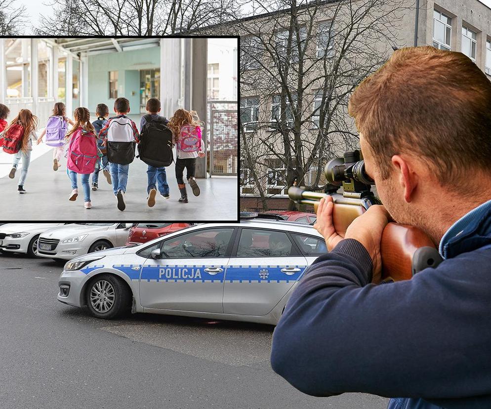 Szaleniec ostrzelał szkołę w Wałbrzychu! Rodzice przerażeni. Policja prosi o pomoc