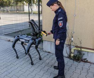 Robopies odwiedził i ćwiczył z warszawskimi policjantami