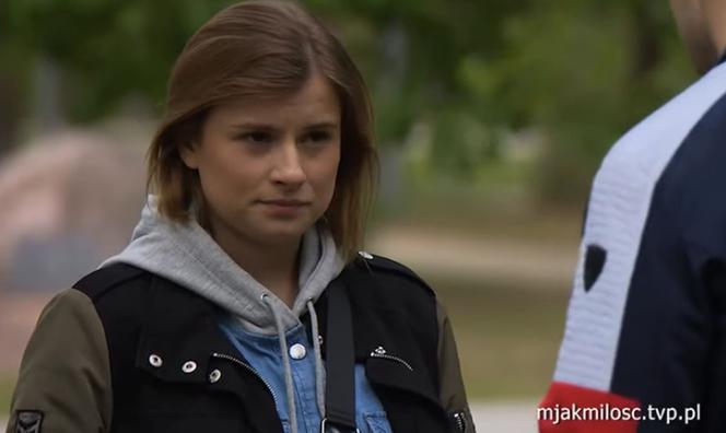 M jak miłość odcinek 1458. Katia (Joanna Jarmołowicz), Łukasz (Jakub Józefowicz)