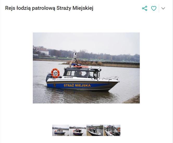 Rejs łodzią patrolową Straży Miejskiej