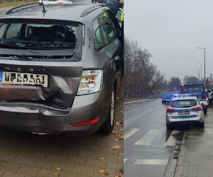 Jeep z impetem wjechał w skodę. 8-latka potrącona na pasach