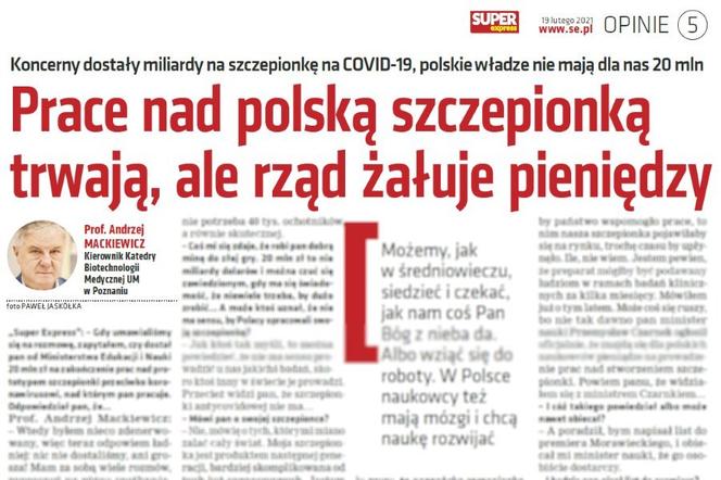 Udało nam się POMÓC? Może RZĄD nie pożałuje KASY na polską szczepionkę?