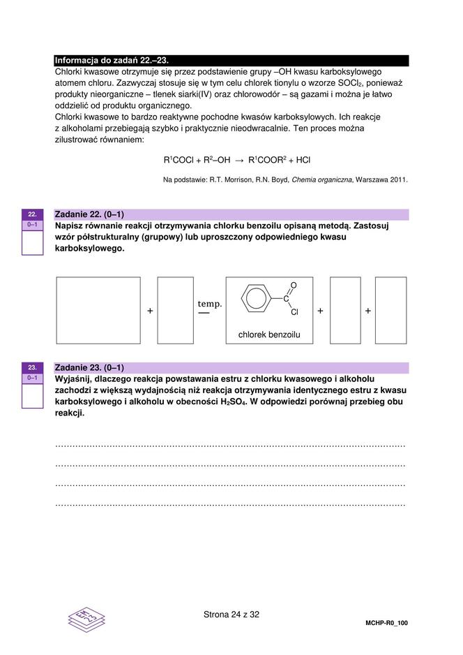 Matura chemia 2024 - poziom rozszerzony