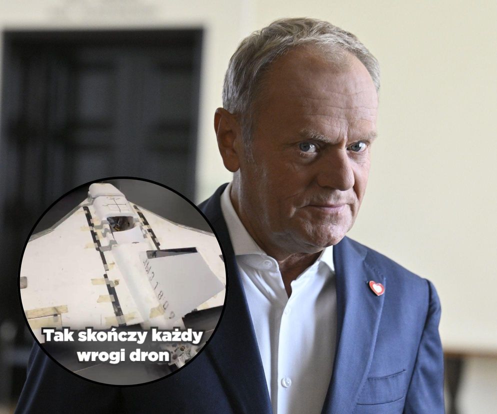 Każdy wrogi dron skończy tak samo. Tusk pokazał nagranie