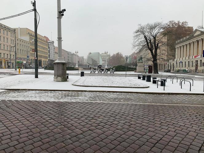 Spadł pierwszy śnieg! Zobacz jak wyglądają ulice Poznania