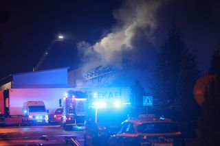 Pożar hali w Sosnowcu