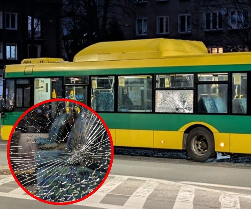 Ostrzelany autobus komunikacji miejskiej