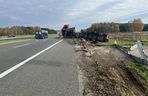 Groźne zdarzenie na A4 koło Tarnowa. Cysterna wylądowała w rowie