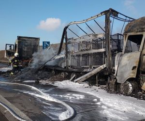 Wypadek i pożar na A4