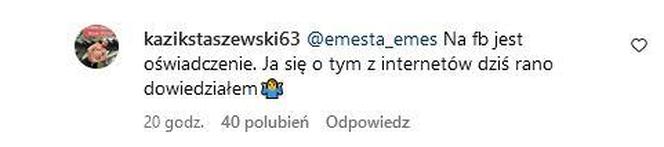 Screen z Instagrama Kazika Staszewskiego
