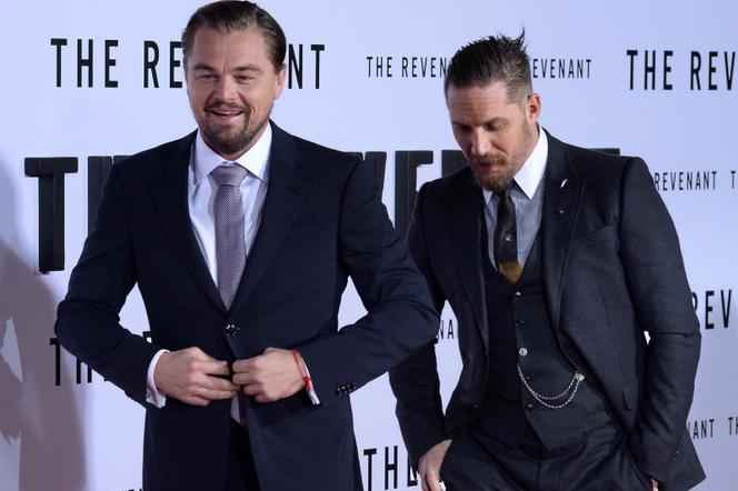 Leonardo DiCaprio i Tom Hardy na premierze The Revenant - Zjawa
