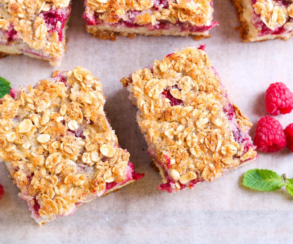 domowe batoniki z malinami