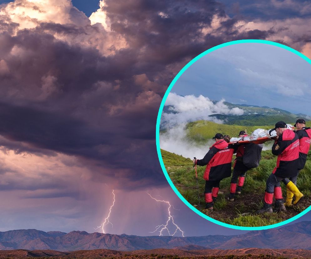 Rodzina z 11-letnim dzieckiem rażona piorunem w Beskidach. Przeżyła tylko matka