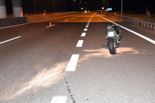 Wypadek na autostradzie A4. Motocyklista wjechał w samochód osobowy