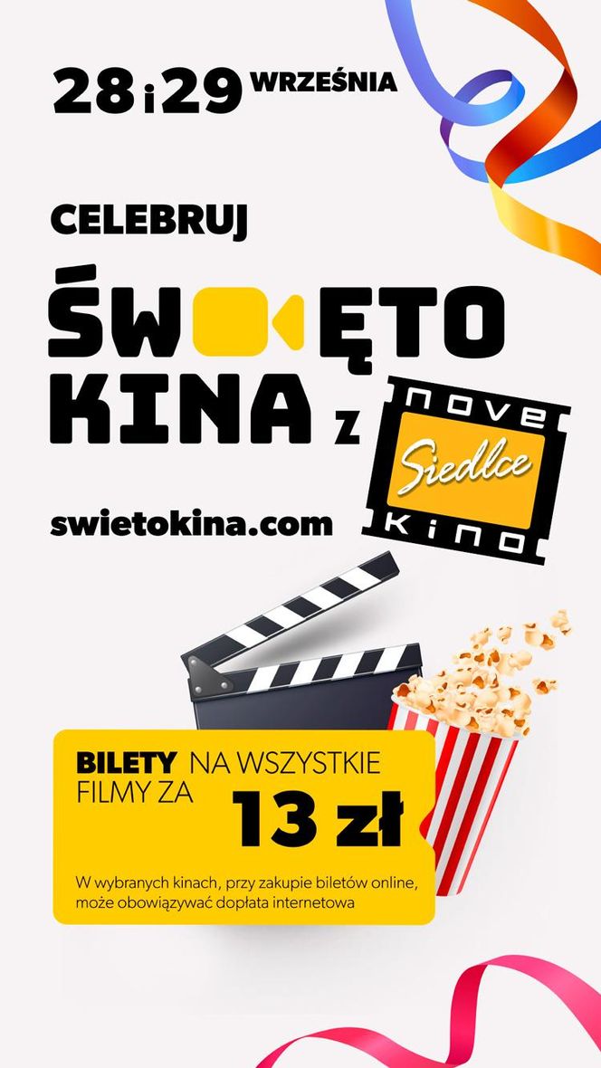 Święto Kina w Novekino Siedlce już w weekend 28-29 września!