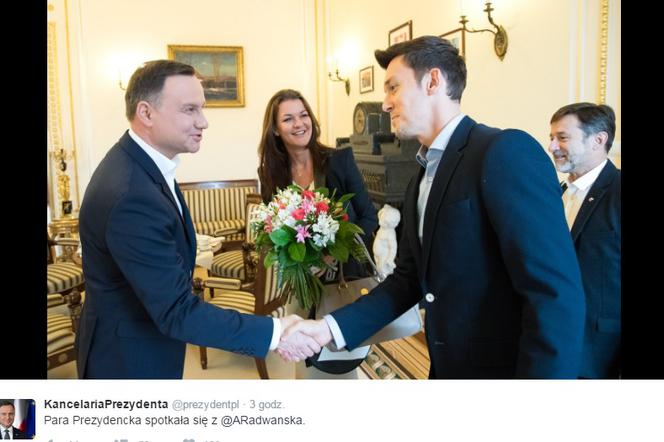 Prezydent Duda spotkał się z Agnieszką Radwańską ZDJĘCIA