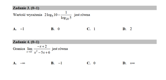 Matura 2020 rozszerzona matematyka. Przykładowe zadania egzaminacyjne