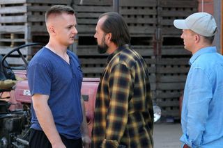 Barwy szczęścia odc. 3110. Łukasz (Michał Rolnicki), Borys (Jakub Wieczorek), młody Szymański (Maciej Czerklański)