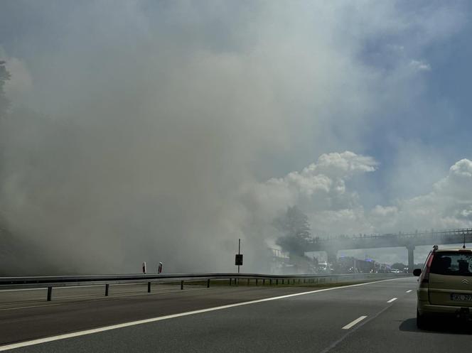 Pożar autokaru na A4