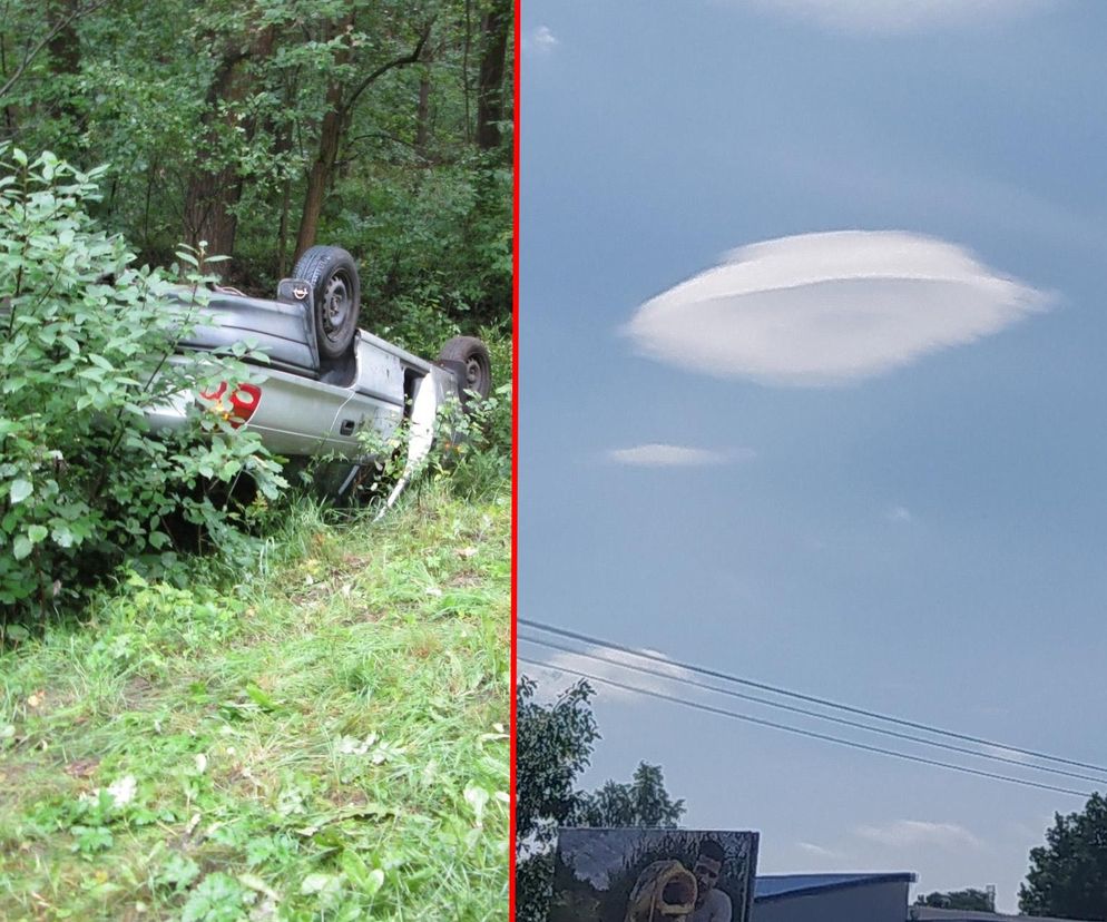 O krok od tragedii na Mazowszu. Roman wypadł z drogi, bo fotografował chmurę w kształcie UFO