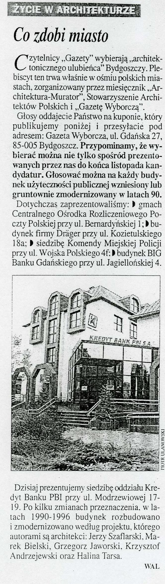 Co zdobi miasto? Gazeta w Bydgoszczy nr 238, 11.10.1999