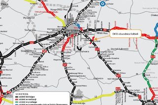 Mapa obwodnicy Kołbieli w ciągu drogi krajowej nr 50
