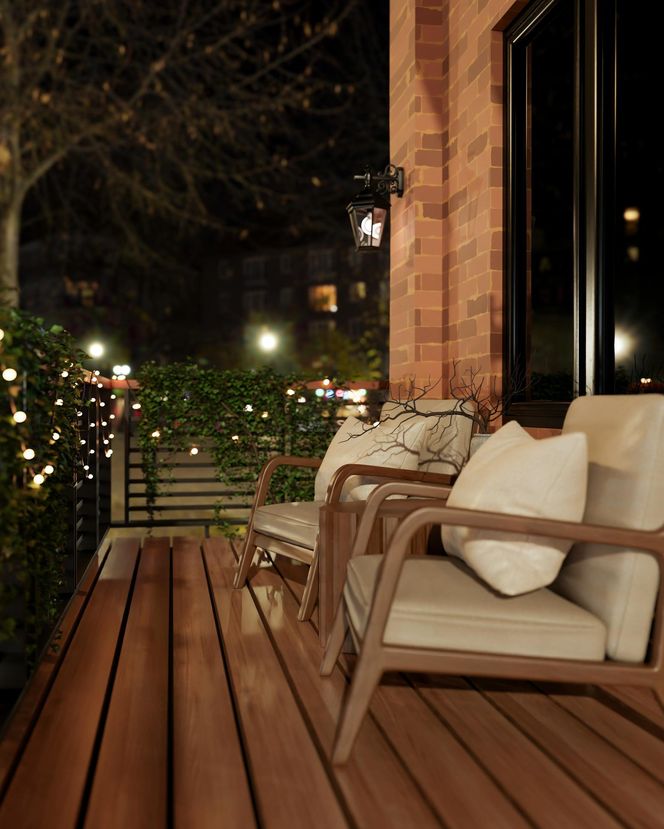 Balkon po zmroku