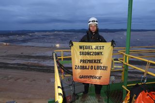 Greenpeace protestuje w kopalni Turów. Aktywiści okupują jedną z maszyn
